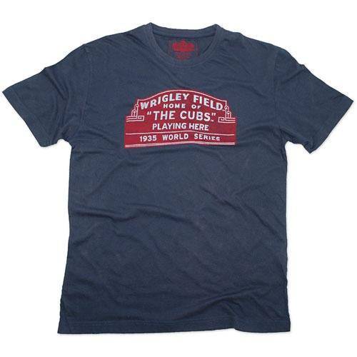 Chicago Cubs Wrigley Marquee 1935 World Series Brass Tacks T-Shirt for Men product image 1, provided for visual reference