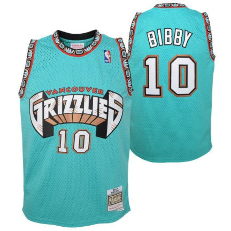 Youth Vancouver Grizzlies Mike Bibby Mitchell & Ness Teal 1998-99 Hardwood Classics Swingman Jersey product image 1,