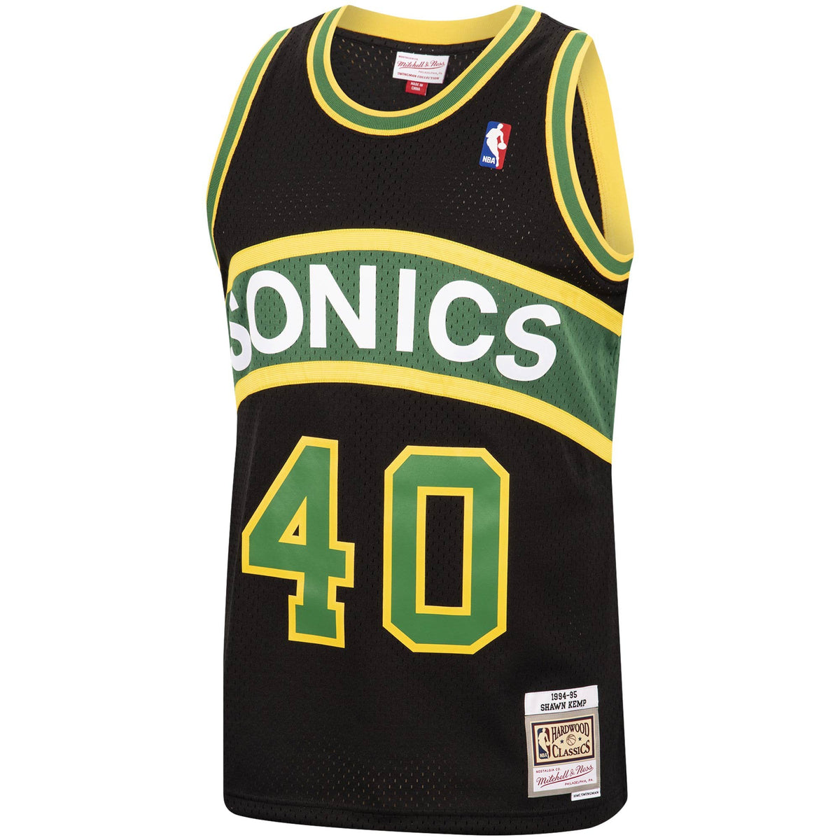 Shawn Kemp Seattle SuperSonics Mitchell & Ness Black 1994-95 Hardwood Classics Reload Swingman Jersey for Men product image