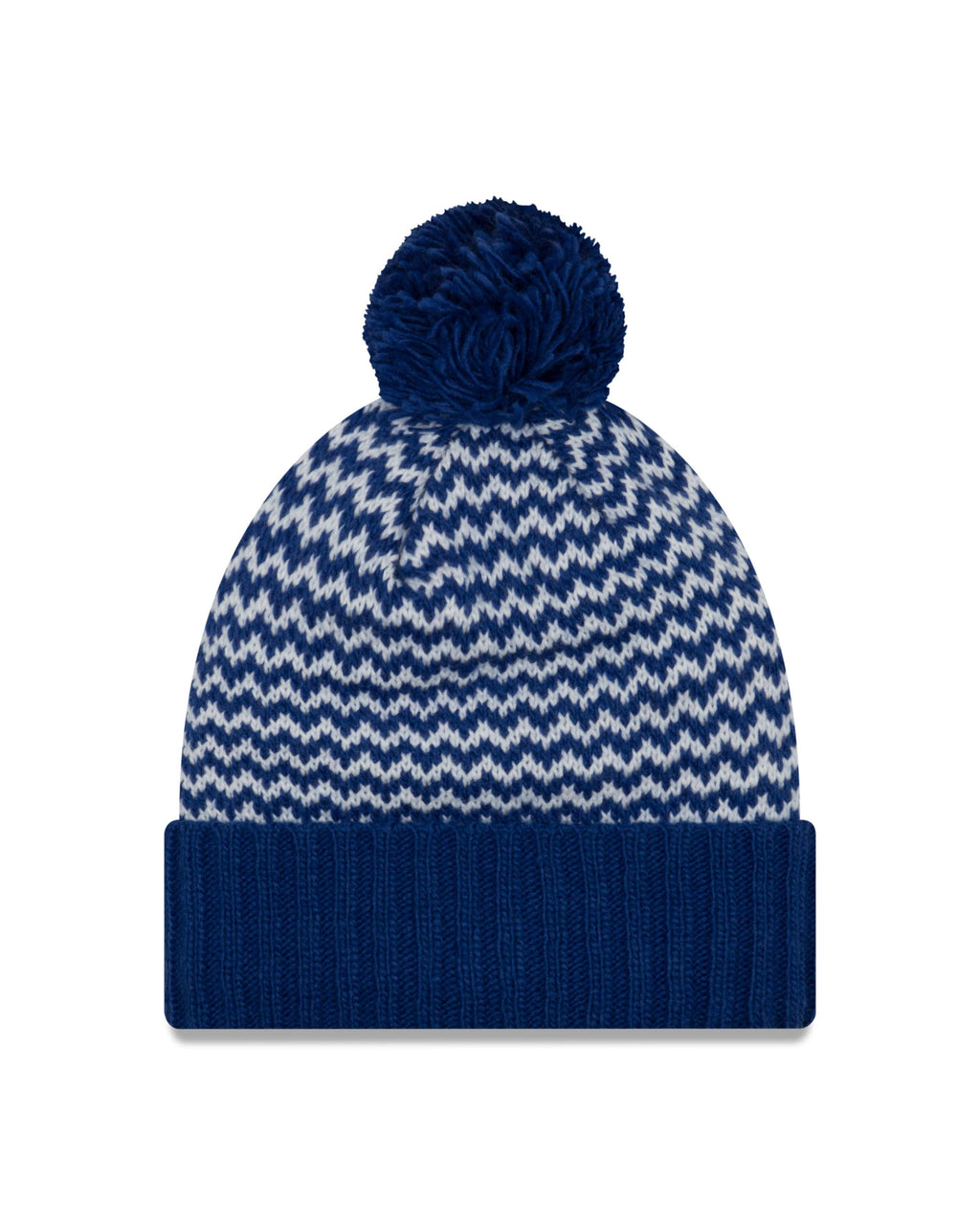 Chicago Cubs New Era Patterned Cuffed Knit Hat With Pom for Women product image 2, provided for visual reference and product