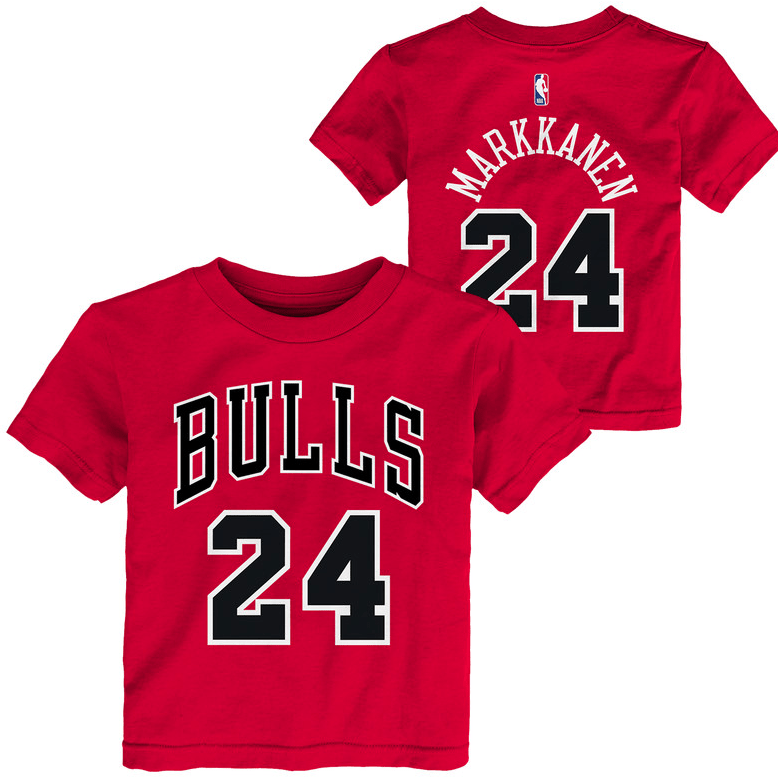 Child Lauri Markkanen Chicago Bulls Name And Number T-Shirt By Outerstuff product image 1, provided for visual reference and