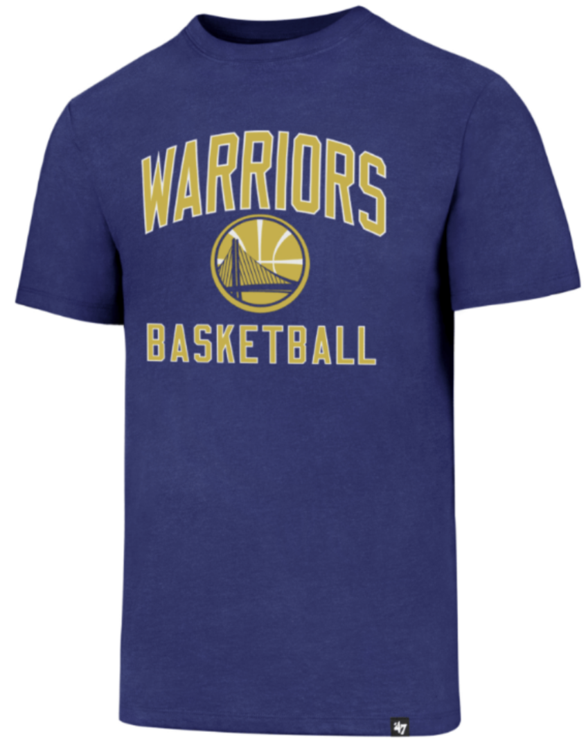 Mens 47 Brand NBA Golden State Warriors Club T-Shirt product image 1, provided for visual reference and product detail review