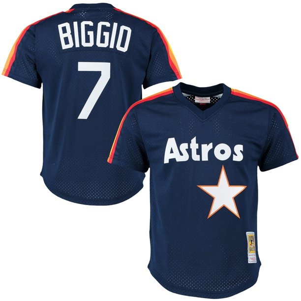 Craig Biggio Houston Astros Mitchell & Ness Cooperstown Mesh Batting Practice Jersey - Navy for Men product image 1,
