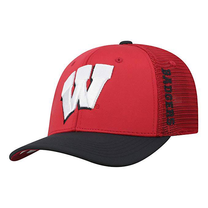 Mens Wisconsin Badgers Chatter One Fit Flex Fit Hat By Top Of The World product image 1, provided for visual reference and