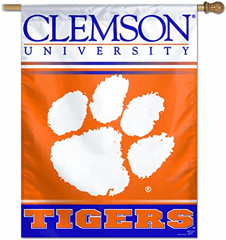 Clemson Tigers 27" x 37" Vertical Flag product image 1, provided for visual reference and product detail review