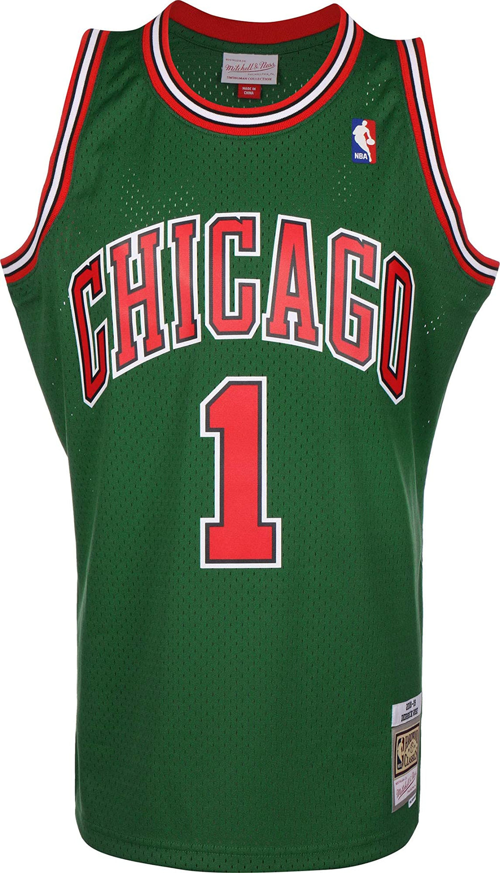 Chicago Bulls Derrick Rose Mitchell & Ness Green 2008-09 Hardwood Classics Swingman Jersey for Men product image 1, provided
