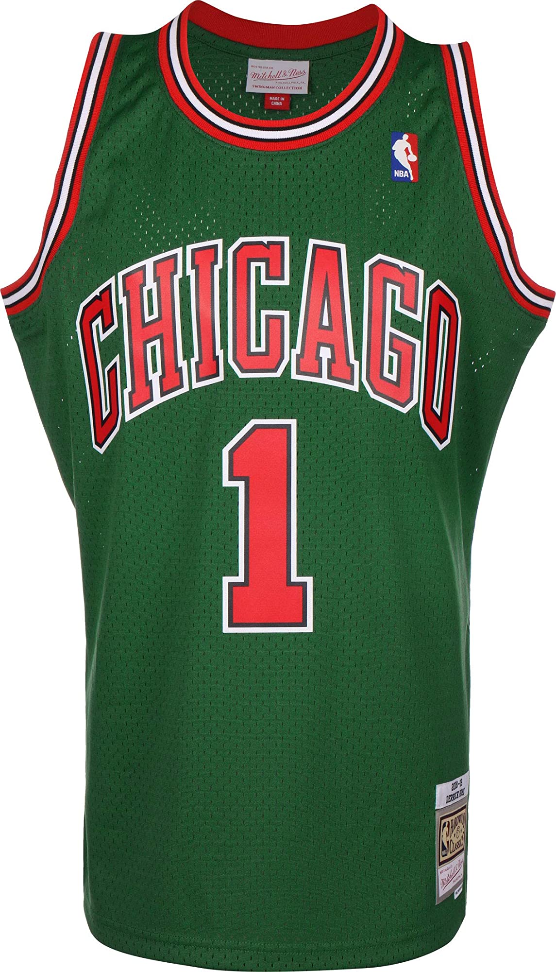 Chicago Bulls Derrick Rose Mitchell & Ness Green 2008-09 Hardwood Classics Swingman Jersey for Men product image 1, provided