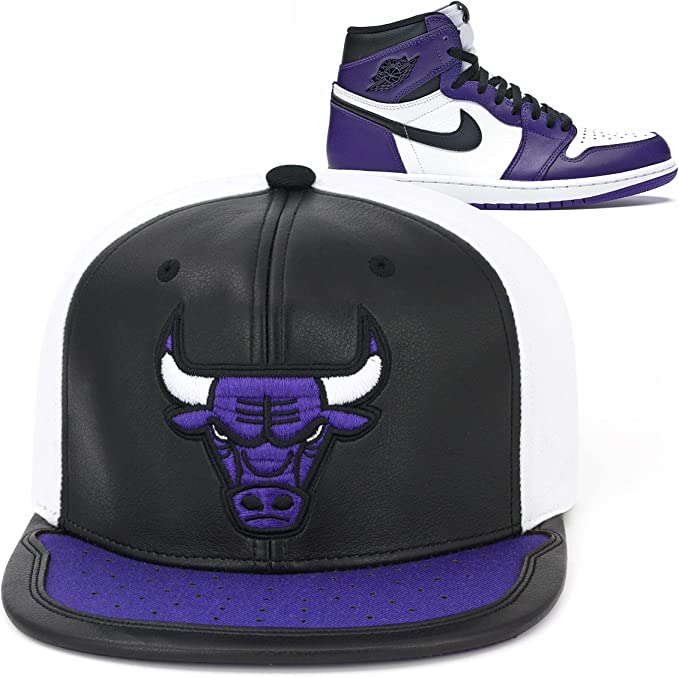 Chicago Bulls Day One Black/ White/ Purple Mitchell & Ness Snapback Hat product image 5, provided for visual reference and