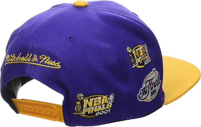 Los Angeles Lakers NBA Patched Up 2 Tone Purple/ Gold Mitchell & Ness Adjustable Snapback Hat for Men product image 2,