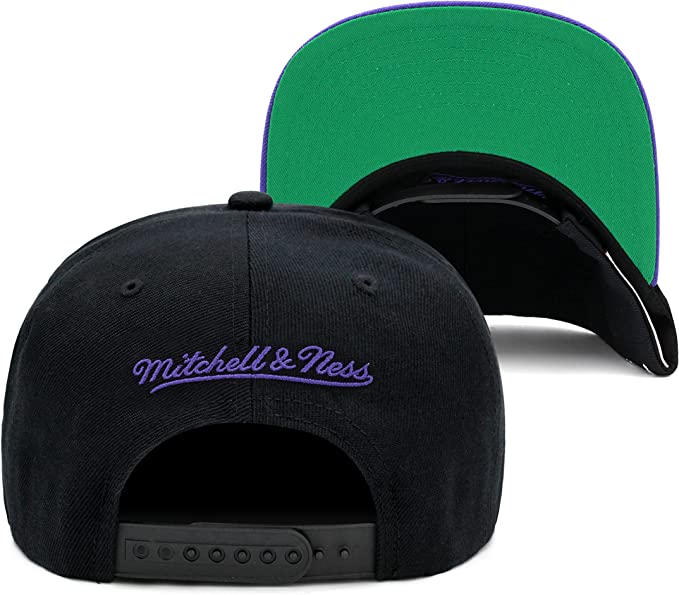 New Orleans Jazz Hardwood Classics Team Script 2.0 2 Tone Black/Purple Mitchell & Ness Snapback Hat product image 4,