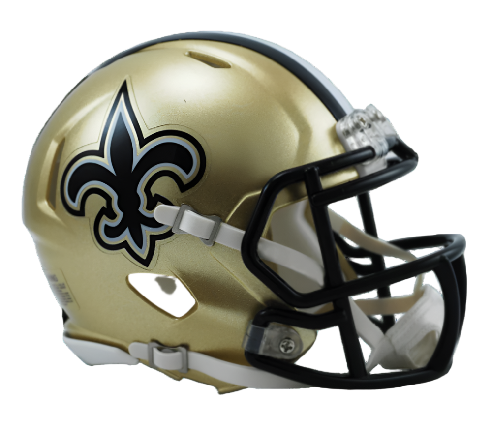 New Orleans Saints Speed Mini Helmet product image 1, provided for visual reference and product detail review