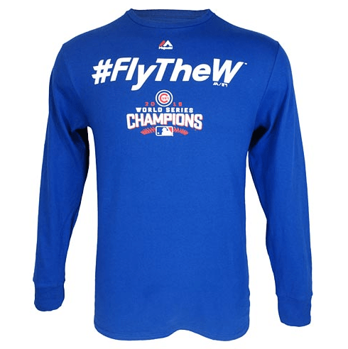 Chicago Cubs World Series Champions #FlyTheW Long Sleeve T-Shirt for Men product image 1, provided for visual reference and