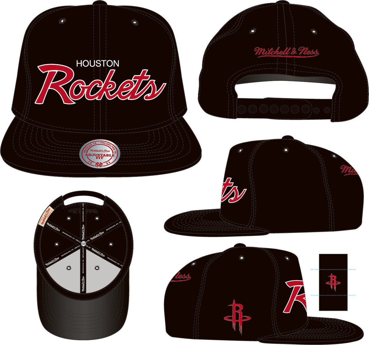 Houston Rockets Black NBA Sports Specialty Snapback Adjustable Hat for Men product image 3, provided for visual reference
