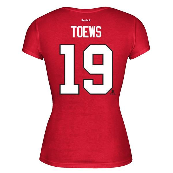 Chicago Blackhawks Jonathan Toews 2015 Stanley Cup Champions Player T-Shirt for Women product image 1, provided for visual