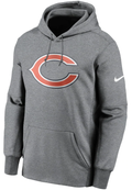 Chicago Bears Nike Heathered Charcoal Fan Gear Primary Logo Therma Performance Pullover Hoodie for Men product image 1,