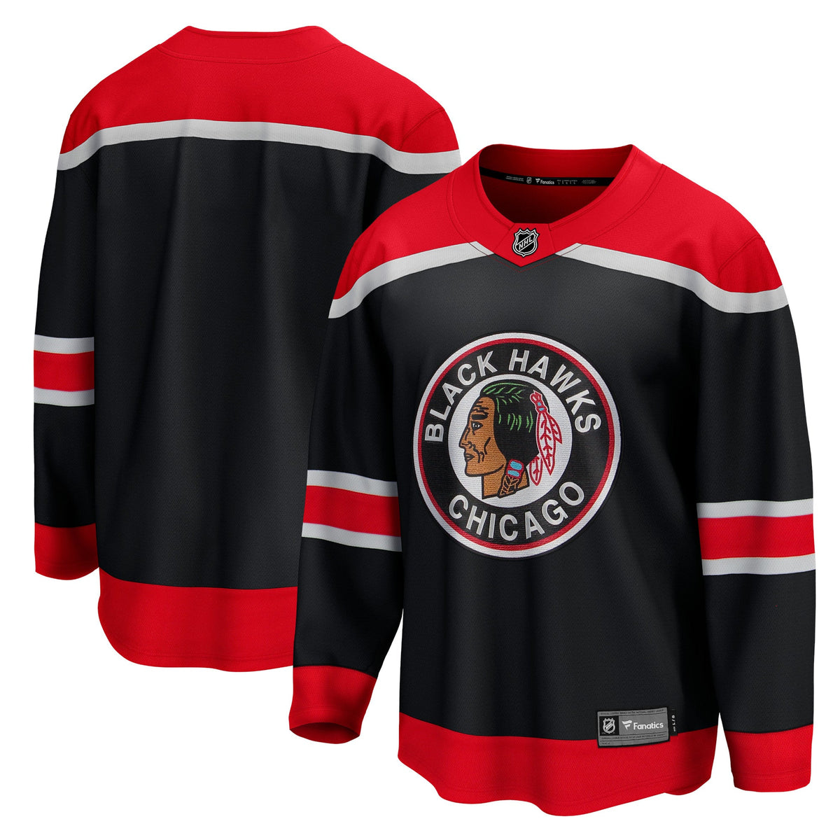 Chicago Blackhawks Fanatics Branded Black 2020/21 Reverse Retro Special Edition Breakaway Blank Jersey for Men product image