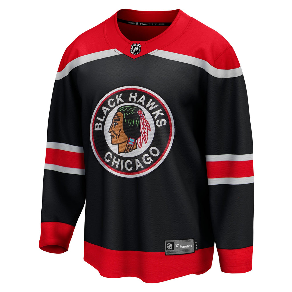 Chicago Blackhawks Fanatics Branded Black 2020/21 Reverse Retro Special Edition Breakaway Blank Jersey for Men product image