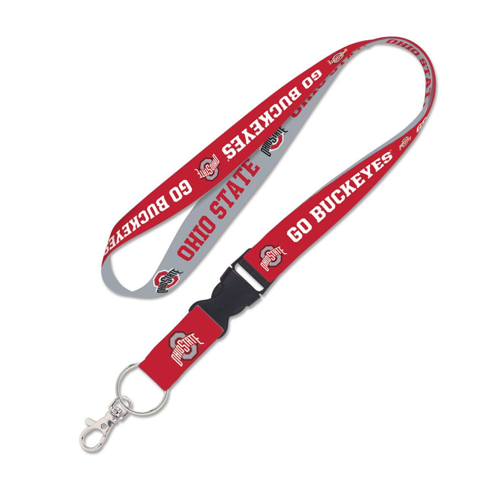 Ohio State Buckeys 1" Lanyard with Detachable Buckle By Wincraft product image 1, provided for visual reference and product