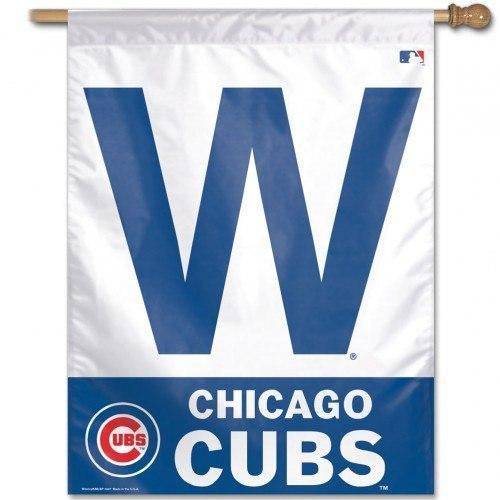 MLB Chicago Cubs "W" Vertical Flag 27" x 37" product image 1, provided for visual reference and product detail review