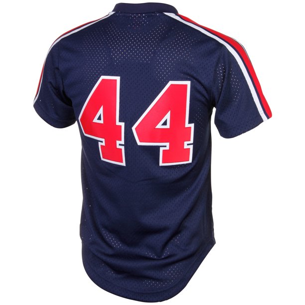 Reggie Jackson California Angels Mitchell & Ness Cooperstown Collection Mesh Batting Practice Button-Up Jersey - Navy for