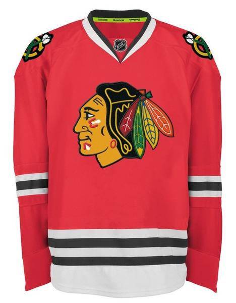 Mens Chicago Blackhawks Edge 2 Authentic Home Blank Jersey product image 1, provided for visual reference and product detail