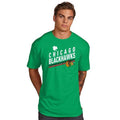 NHL Chicago Blackhawks Kelly Green St. Patrick's Day Superior Stripe T-Shirt-Green for Men product image 1, provided for