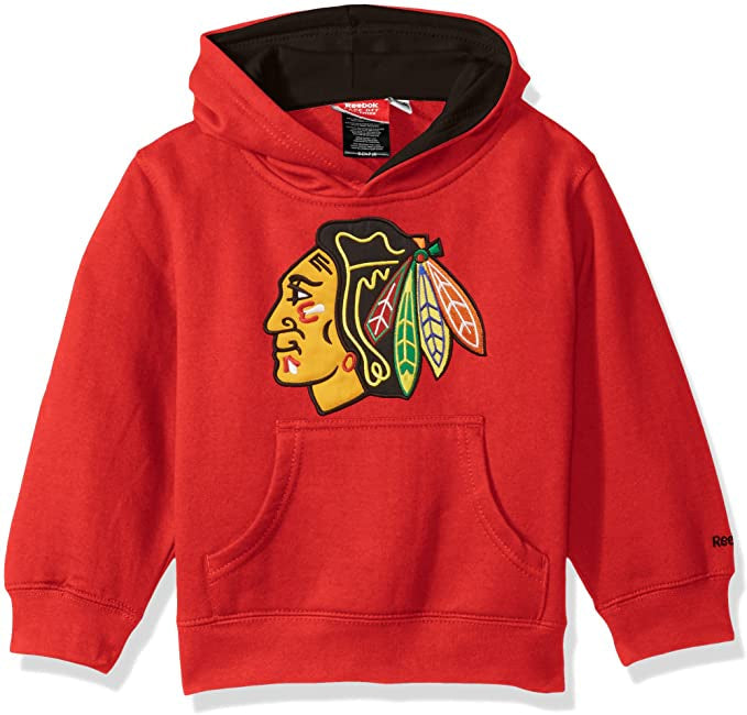 Reebok Chicago Blackhawks CHILD Primary Logo Red Pullover Hooded Sweatshirt product image 1, provided for visual reference