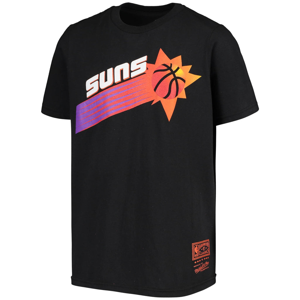 Phoenix Suns Mitchell & Ness Youth Throwback Logo Hardwood Classics Burst T-Shirt - Black product image 2, provided for