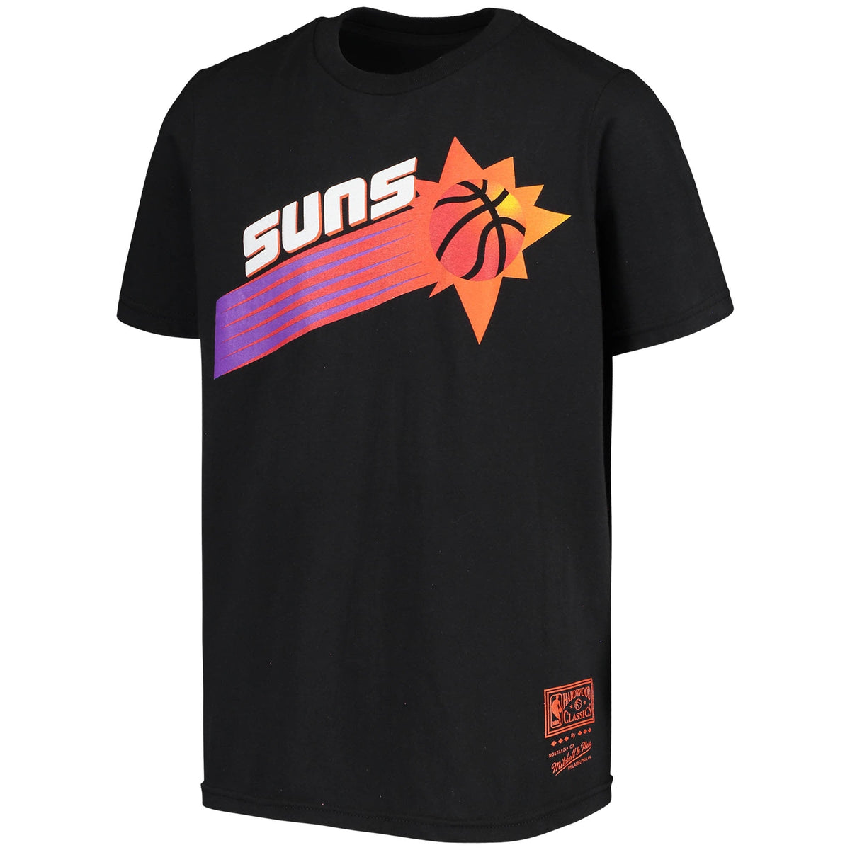 Phoenix Suns Mitchell & Ness Youth Throwback Logo Hardwood Classics Burst T-Shirt - Black product image 2, provided for