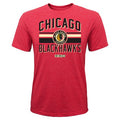 Youth Chicago Blackhawks Triblend CCM Classic Logo Bar T-Shirt product image 1, provided for visual reference and product