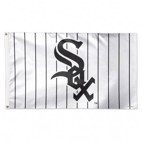 Chicago White Sox Pinstripe 3X5 Deluxe Flag product image 1, provided for visual reference and product detail review