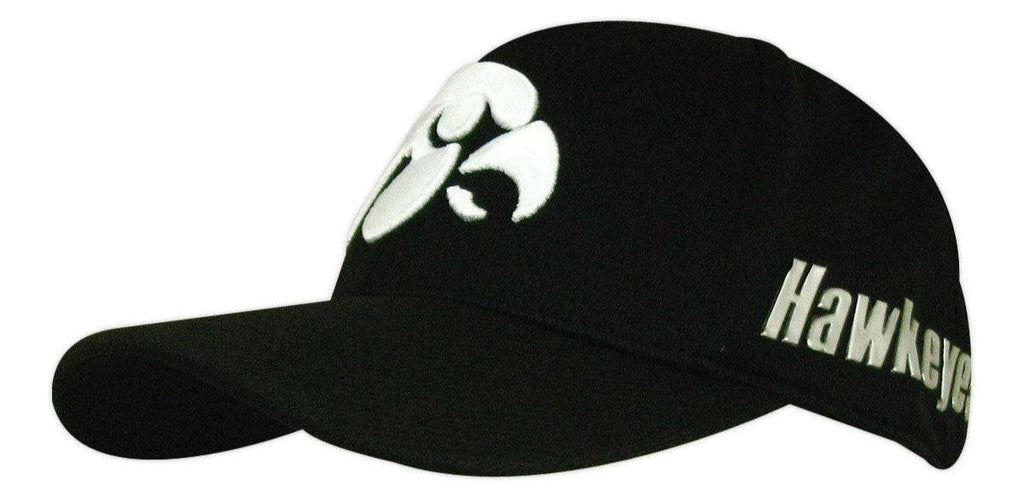 NCAA Iowa Hawkeyes Ultrasonic Black One Fit Flex Hat product image 1, provided for visual reference and product detail review