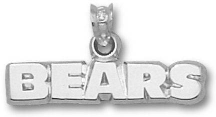LogoArt Chicago Bears Sterling Silver 3/8 inch X 1 inch Name Pendant product image 1, provided for visual reference and