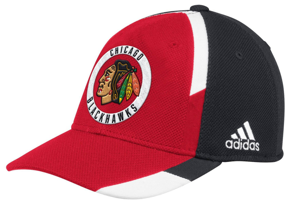 Men’s Chicago Blackhawks Authentic Collection Echo Practice Structured Flex Fit Hat By Adidas product image 1, provided for