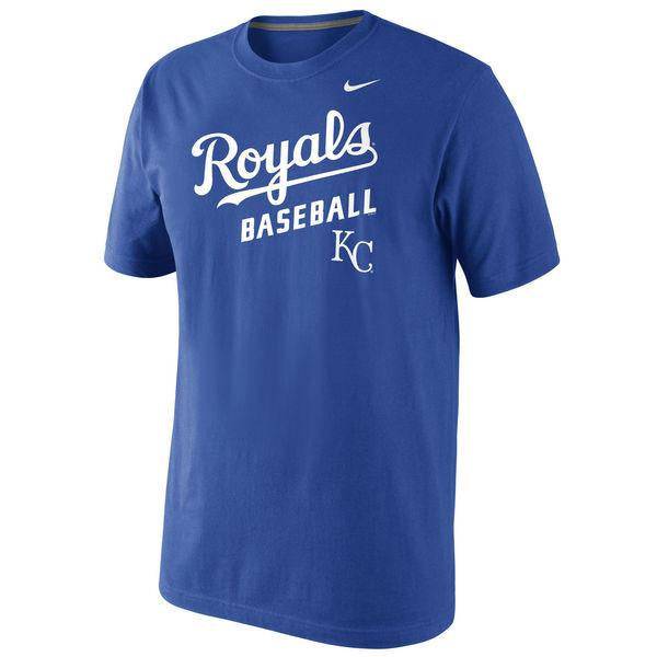 Nike Royal Blue Kansas City Royals Home Practice T-Shirt for Men product image 1, provided for visual reference and product