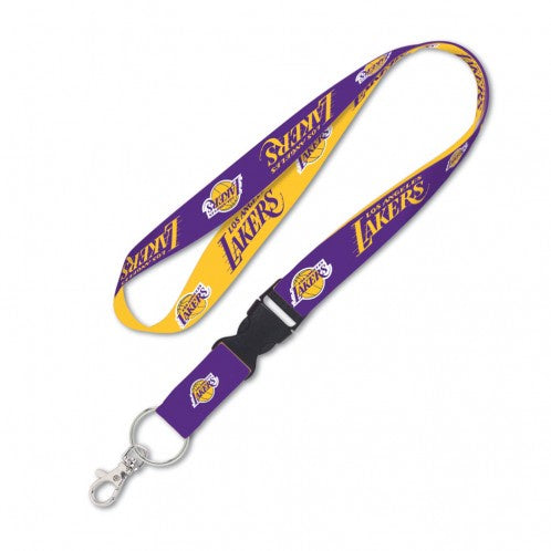 Los Angeles Lakers Double Sided Lanyard With Detachable Buckle By Wincraft product image 1, provided for visual reference