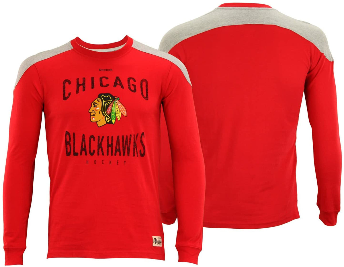 Child Chicago Blackhawks Birthright Red Long Sleeve T-Shirt By Reebok product image 1, provided for visual reference and