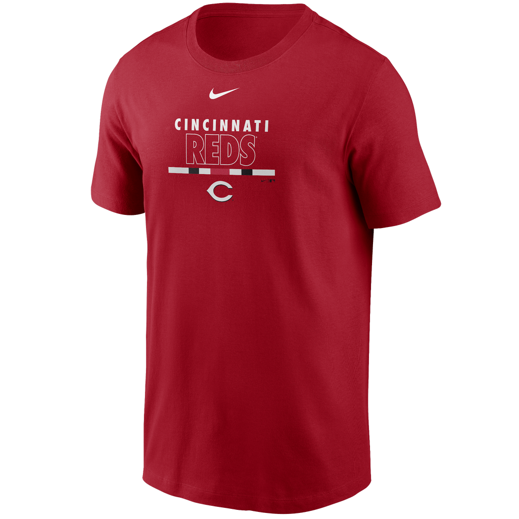 Cincinnati Reds Nike Red Color Bar T-Shirt for Men product image 1, provided for visual reference and product detail review