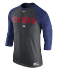 Chicago Cubs Charcoal Heather 3/4 Sleeve Nike AC Legend Shirt for Men product image 1, provided for visual reference and
