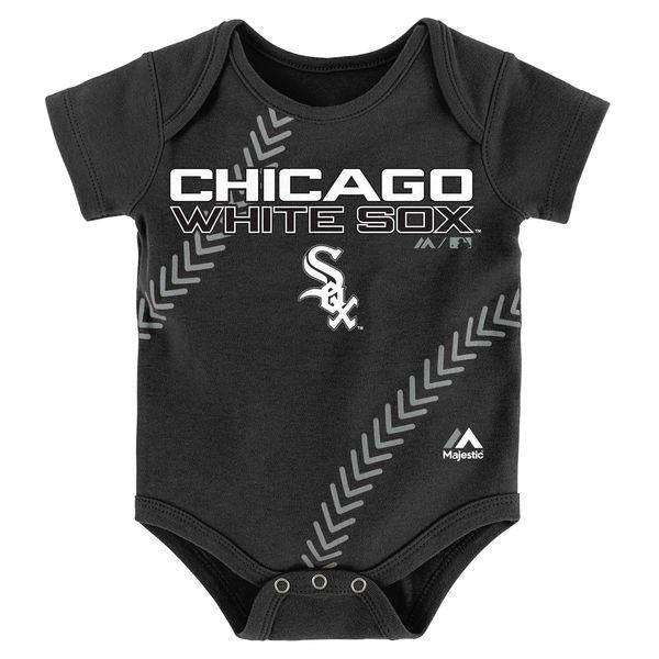 Chicago White Sox Majestic Newborn/Infant Black Fan-Atic Baseball Bodysuit product image 1, provided for visual reference