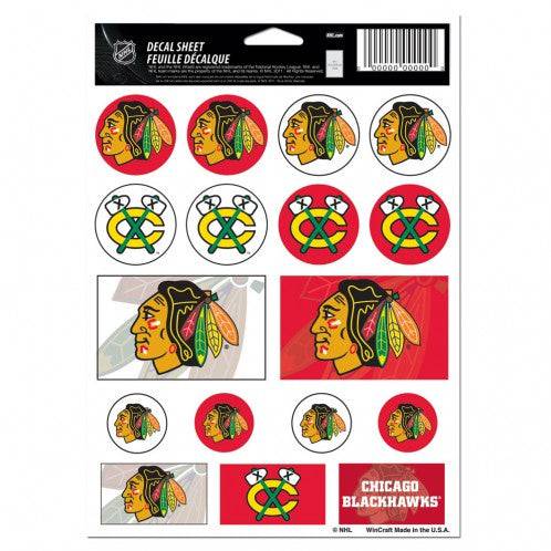 Chicago Blackhawks 5X7 Vinyl Sticker Sheet product image 1, provided for visual reference and product detail review