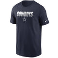 Dallas Cowboys Nike Mens Split Team Name Essential Short Sleeve T-Shirt product image 1, provided for visual reference and