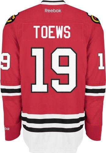 Youth Chicago Blackhawks Jonathan Toews Premier Home Jersey product image 1, provided for visual reference and product