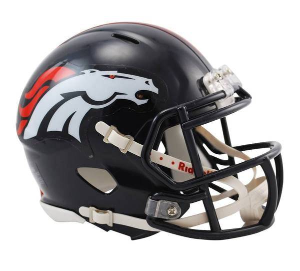 Denver Broncos Speed Mini Helmet product image 1, provided for visual reference and product detail review