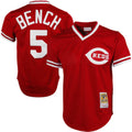 Cincinnati Reds Johnny Bench Mitchell & Ness Red 1983 Authentic Cooperstown Collection Mesh Batting Practice Jersey for Men