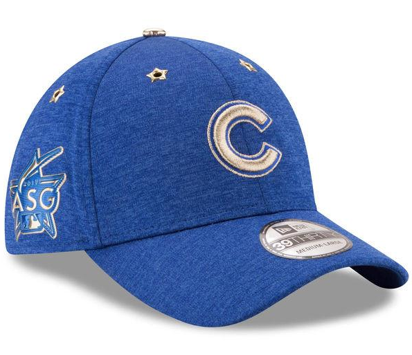 Chicago Cubs Blue 2017 All Star Game 39THIRTY Flex Fit Hat By New Era product image 1, provided for visual reference and