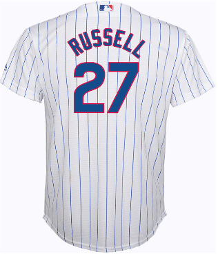 Addison Russell Chicago Cubs Youth Home Cool Base Replica Jersey By Majestic product image 1, provided for visual reference