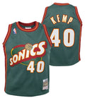 Youth Shawn Kemp Seattle Supersonics Mitchell & Ness 1996-96 Green NBA Swingman Hardwood Classics Jersey product image 1,