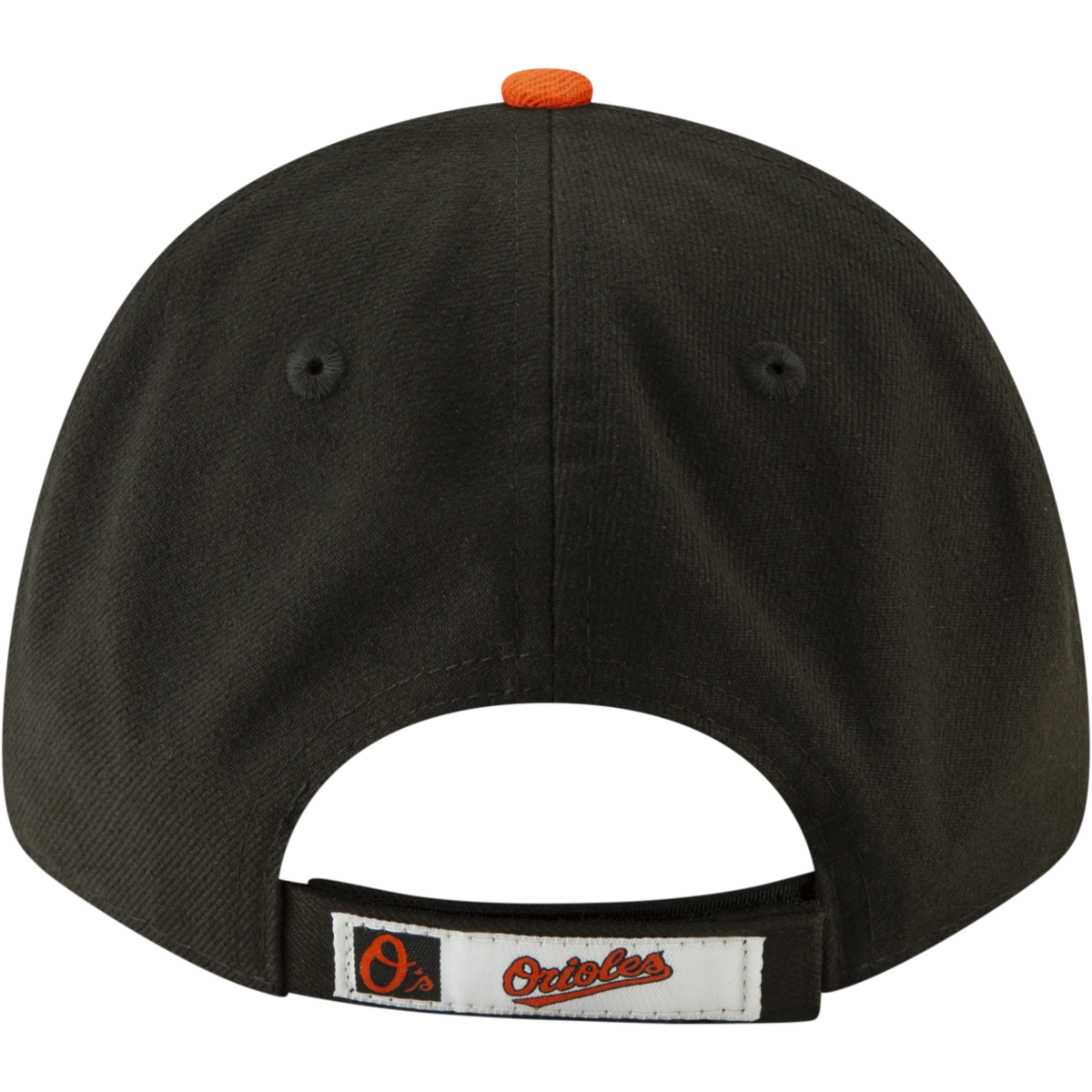 Mens New Era Baltimore Orioles The League 9FORTY Black/Orange Road Adjustable Game Cap product image 5, provided for visual