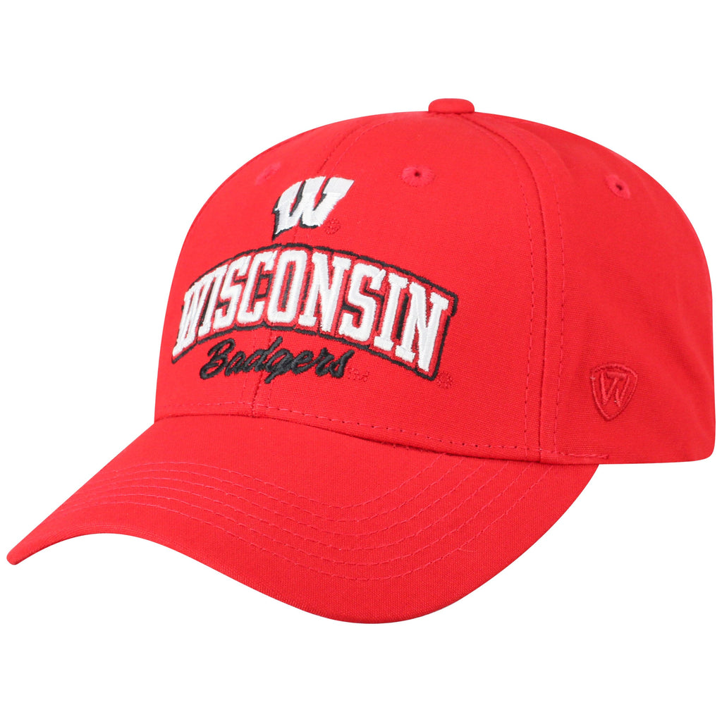 Mens Wisconsin Badgers Advisor Adjustable Hat By Top Of The World product image 1, provided for visual reference and product